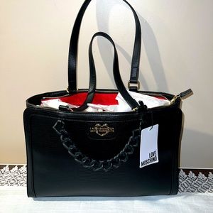 Mochino black zip tote ❤️ NEW